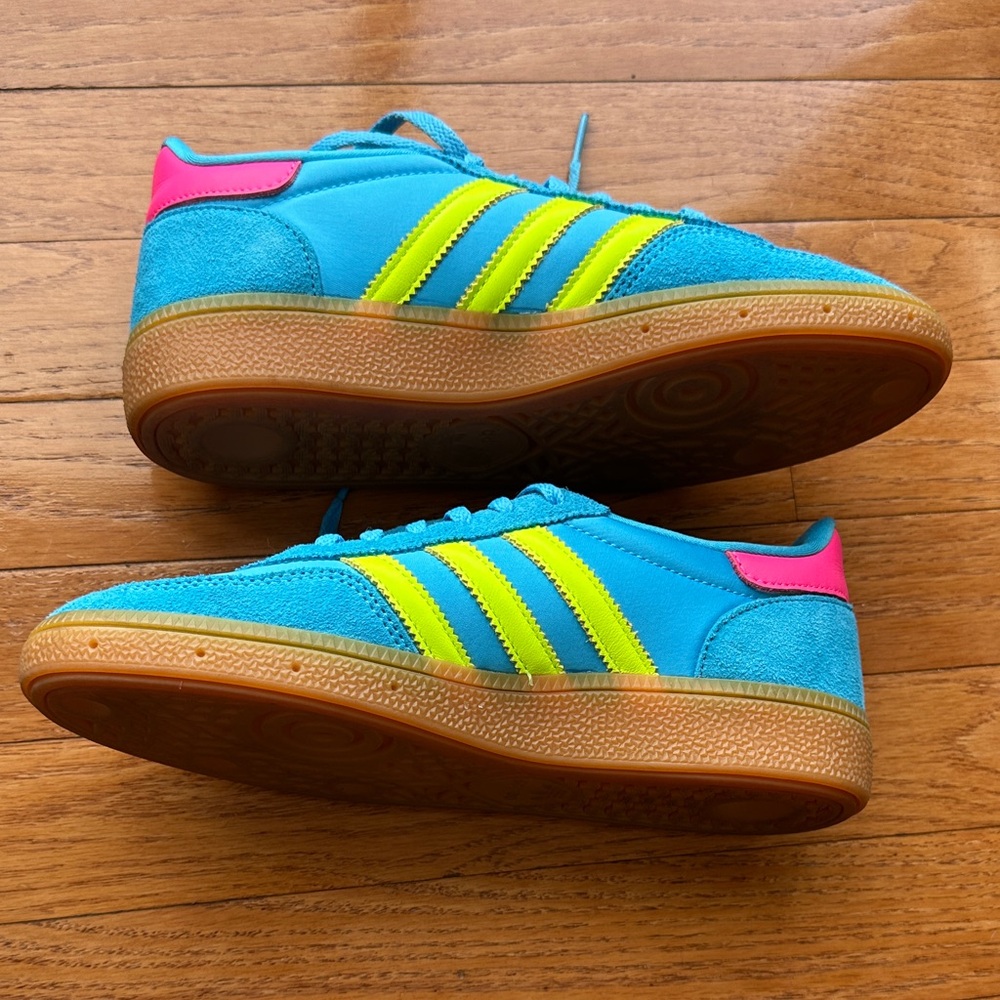 Adidas Handball Spezial "Sky Rush/Solar Yellow/Lucid Pink" Women's Shoe size 6 - Picture 3 of 11